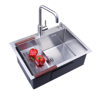 70x43厨房单盆SUS不锈钢水槽手工盆拉水池加厚 67x40 75x43 72x40