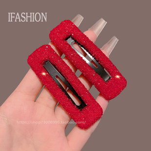 韩国复古水晶bb夹女2025新款高级感百搭后脑勺碎发一字夹刘海发夹