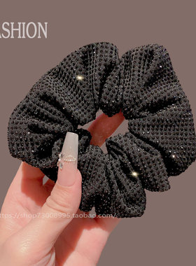 头绳网红2025年新款头饰满钻水晶大肠发圈丸子头发绳皮筋女扎头发