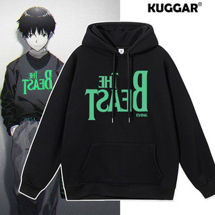 eva新世纪福音战士联名卫衣男宽松加绒衣服儿童装 连帽零号秋冬季