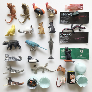 日本仿真动物鸡熊蜥蜴榛鼠狼猫哈士龙猫隆头鱼壁虎侏儒兔摆件玩具