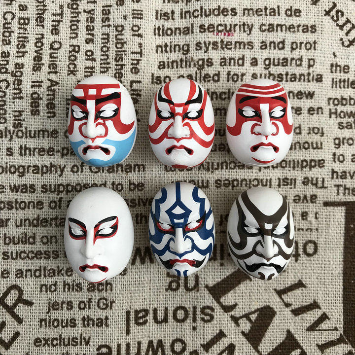日本传统歌舞伎面具摆件 能剧面具 艺妓面具 脸谱 根付 模型