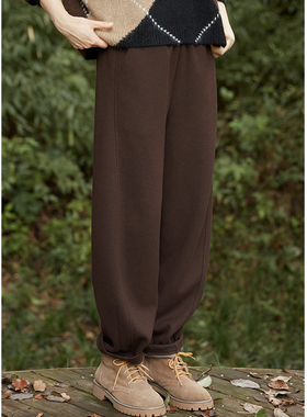 忘城A682座/远方/秋冬新款保暖480g羊毛混纺水洗针织哈伦裤长款女