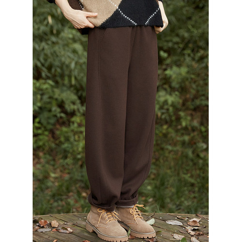 秋冬忘城新款羊毛混纺哈伦裤