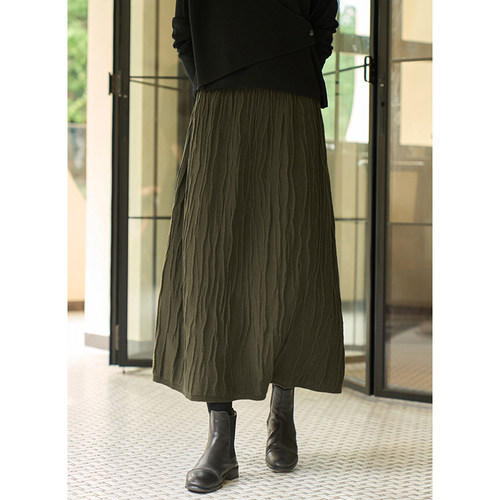 忘城中长款文艺复古半身裙