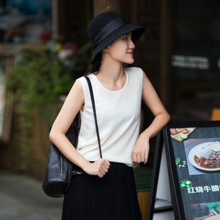 2021秋三色48支精纺全羊毛黑色背心毛衣女 况味 忘城8880座 初秋