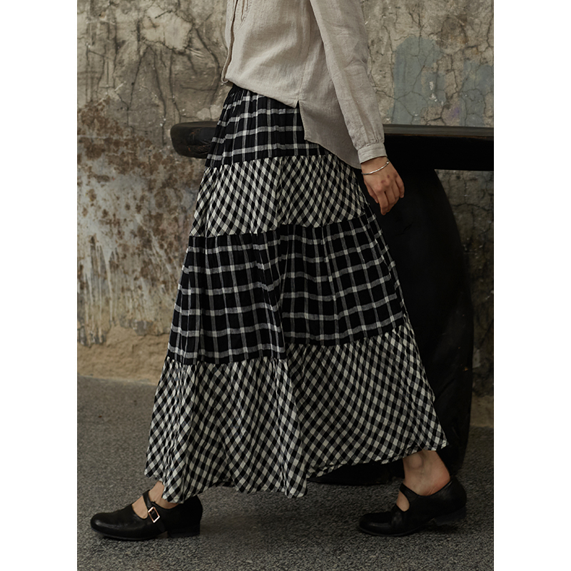 忘城中长款文艺复古半身裙