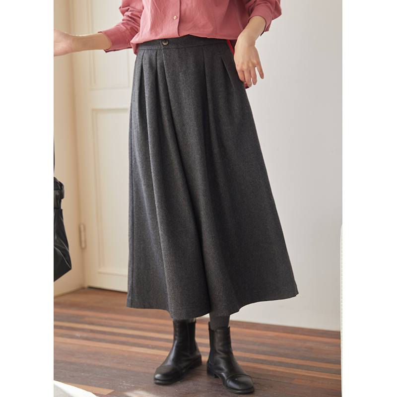 自然腰文艺复古忘城裙裤