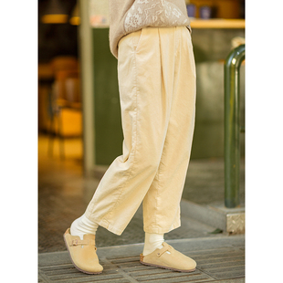 长裤 2022秋冬全棉灯芯绒两色半松紧哈伦裤 双向奔赴 忘城N079座