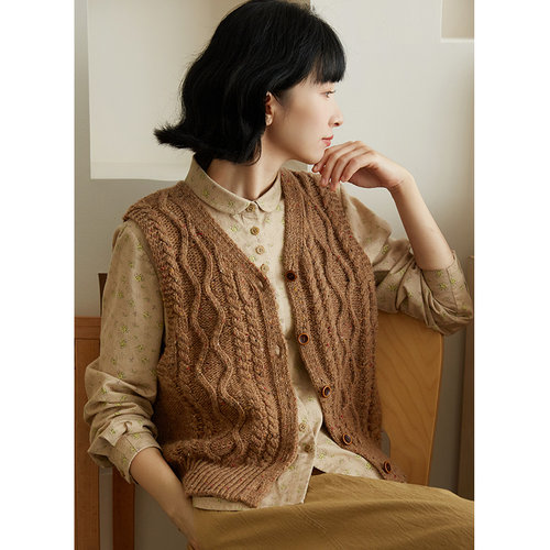 忘城复古文艺常规绞花马夹