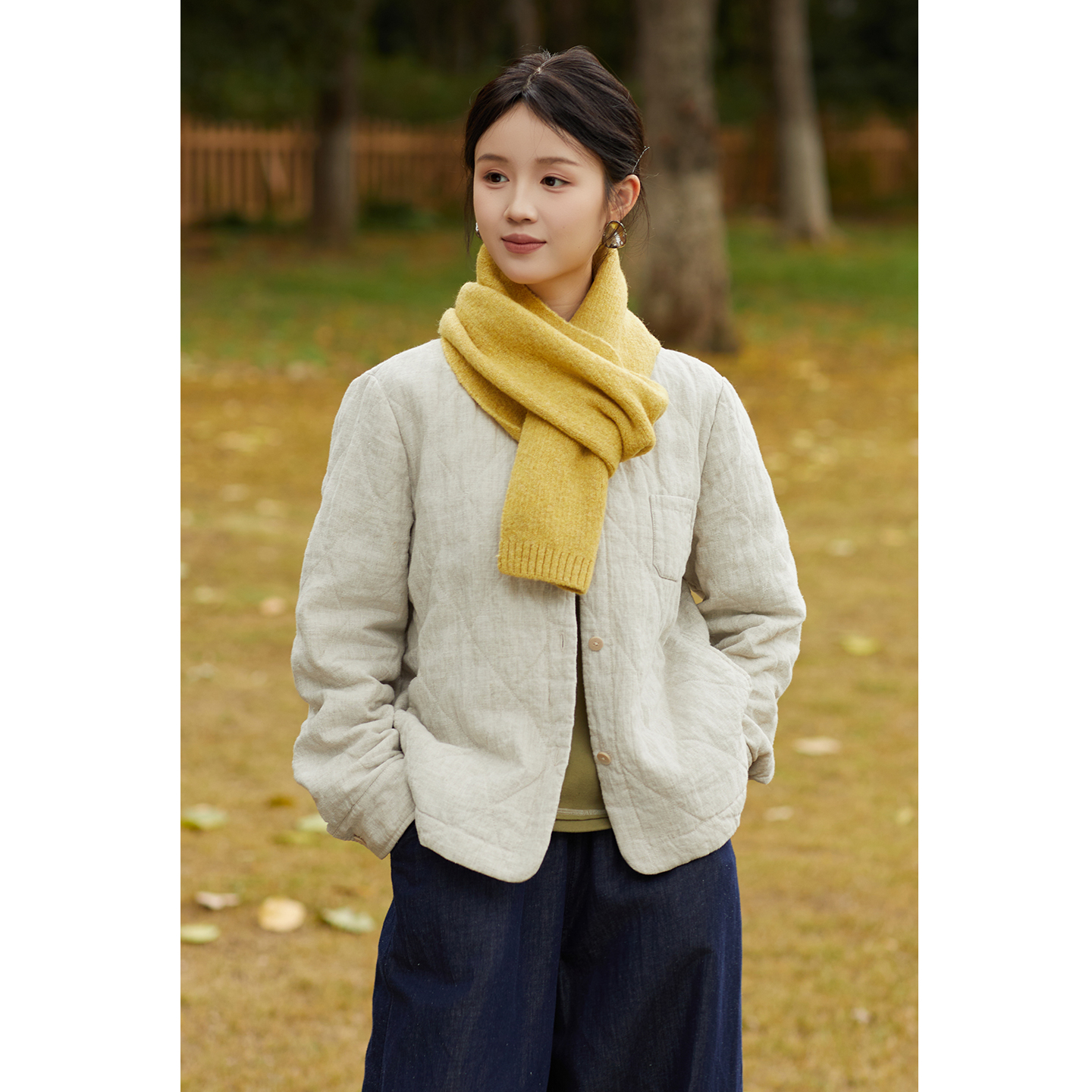 忘城A1067座/拙光/冬季新款17支雨露麻3M新雪丽棉棉服外套双层