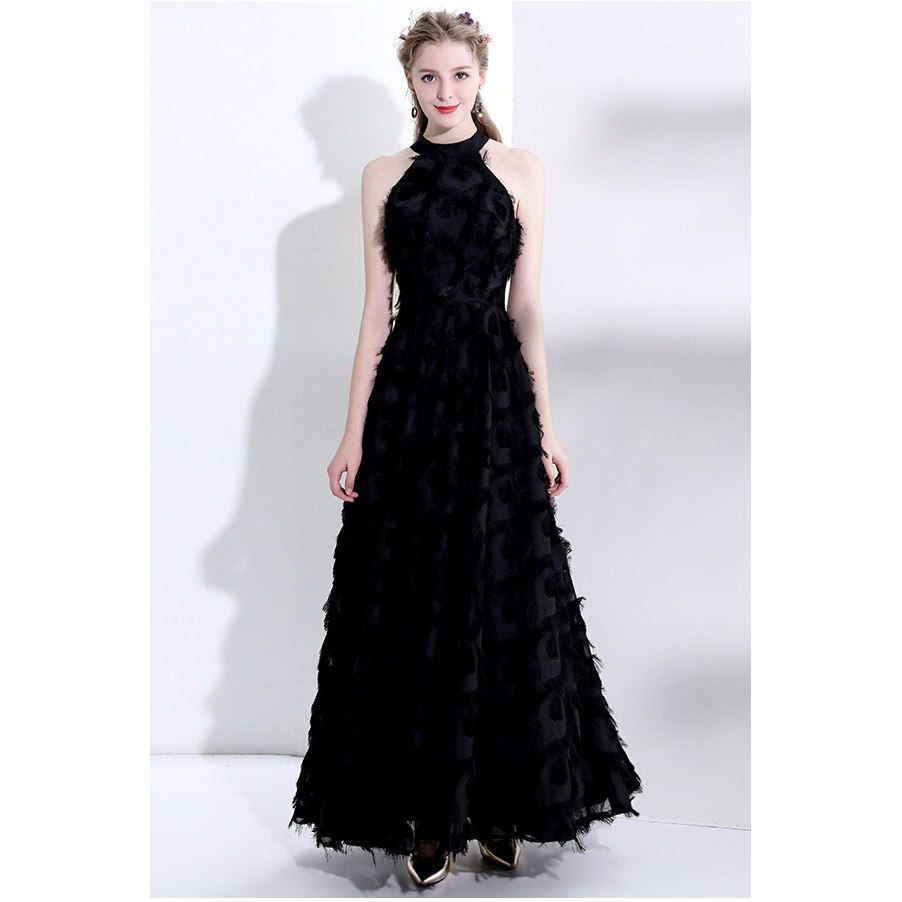 白色羽毛轻晚礼服裙高级轻奢小众生日订婚成人礼超仙高端挂脖长裙,女装/女士精品,礼服/晚装,淘宝优惠券,粉丝福利购,淘宝优惠卷