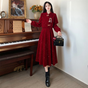 敬酒服新娘结婚订婚宴礼服裙女高级感新中式婚服小个子回门连衣裙