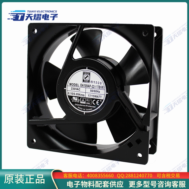 AC风扇OA109AP-22-1TBR【FAN AXIAL 119.5X38.5MM 230VAC】