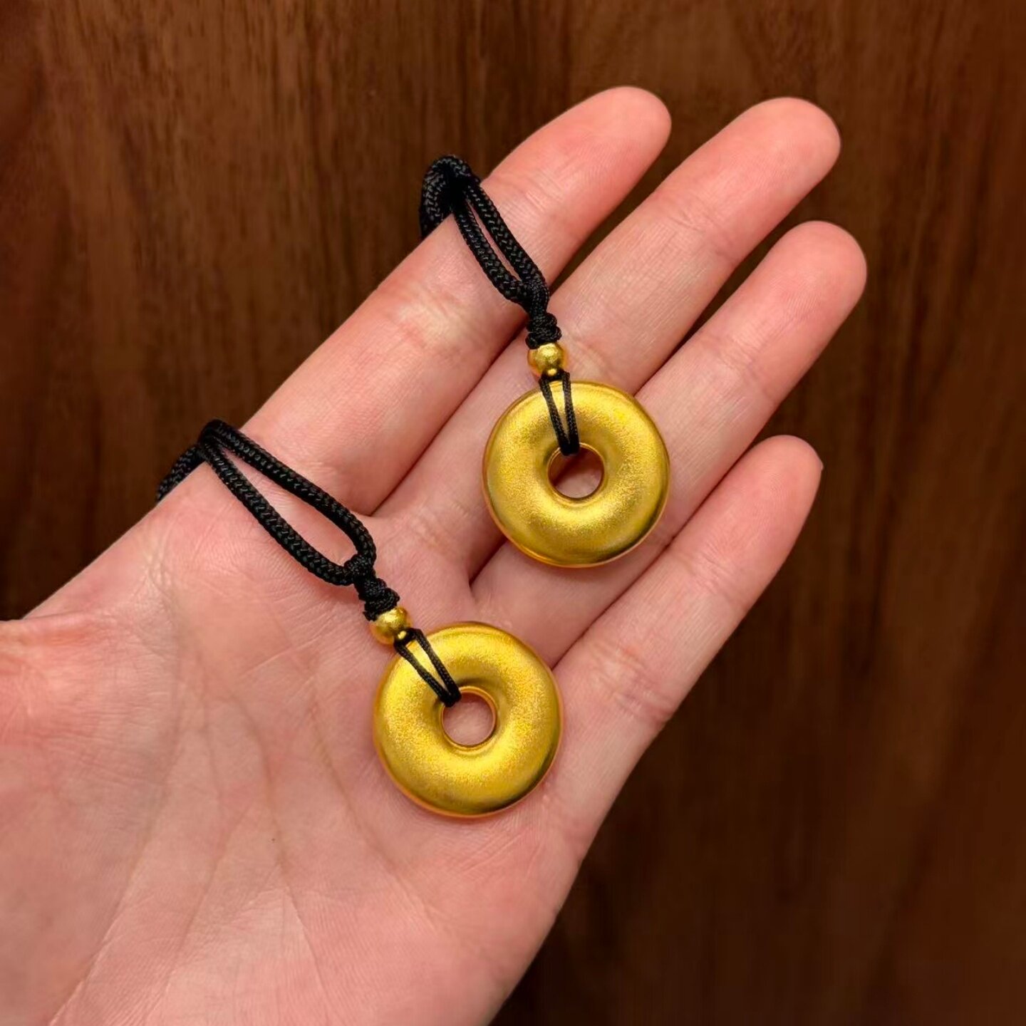 金包银平安扣吊坠男女同款古法平安无事素圈情侣挂坠项链送老婆