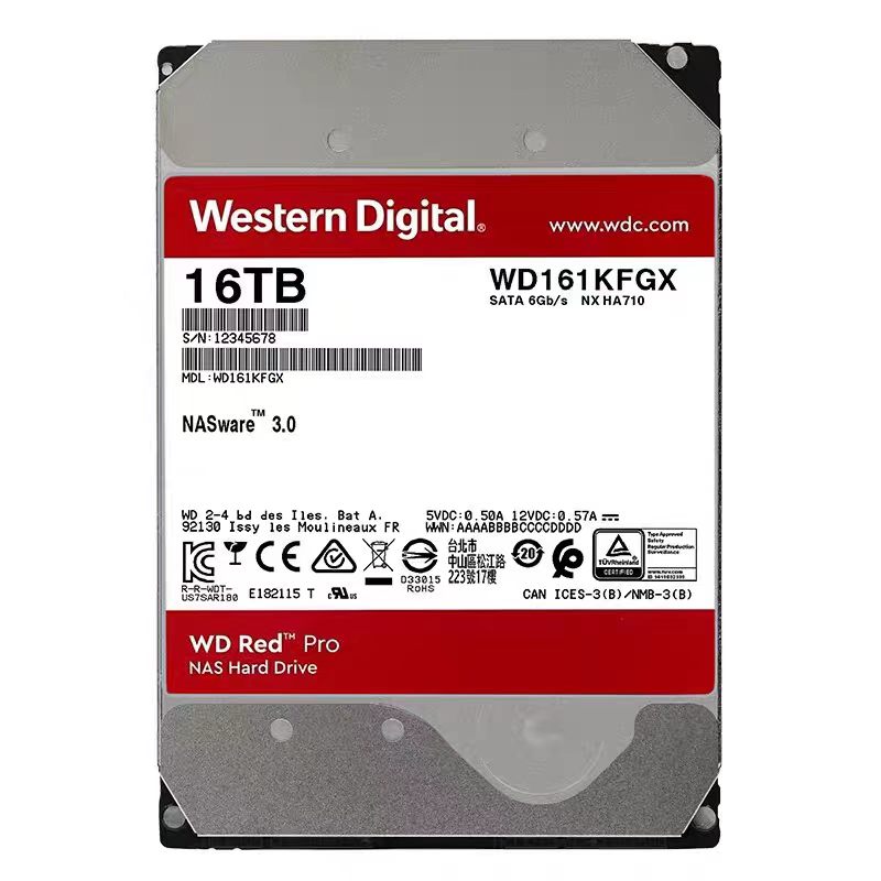 国行WD西数WD161KFGX 16TB红盘Red Pro企业级网络存储NAS硬盘图片