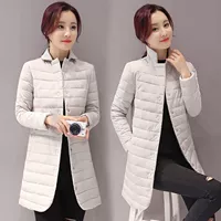 Áo khoác cotton nhẹ xuống cho nữ dài mùa thu và mùa đông cỡ lớn áo khoác cotton cho bé tay dài cotton phù hợp với áo khoác cổ áo chống mùa - Bông áo phao ghi lê nữ đẹp