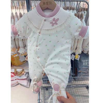 纯棉婴儿连体衣春秋薄棉夹棉超萌