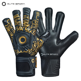 AZTECA黑金带护指人草比赛训练大火足球 光环门将守门员手套ELITE