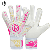 大火足球拓佰TROBR经典 人草可拆卸4护指粉白色专业守门员门将手套