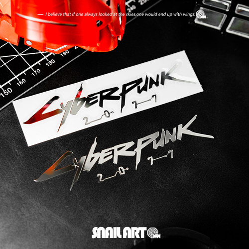 金属贴纸赛博朋克Cyberpunk2077笔记本电脑平板吉他头盔贴饰