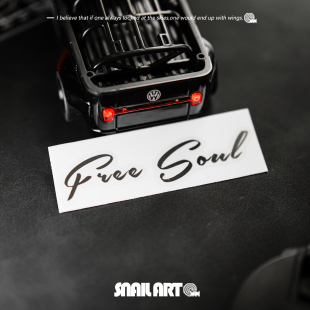 FreeSoul自由 高级感手机电脑头盔吉他贴饰 灵魂英文金属贴纸个性