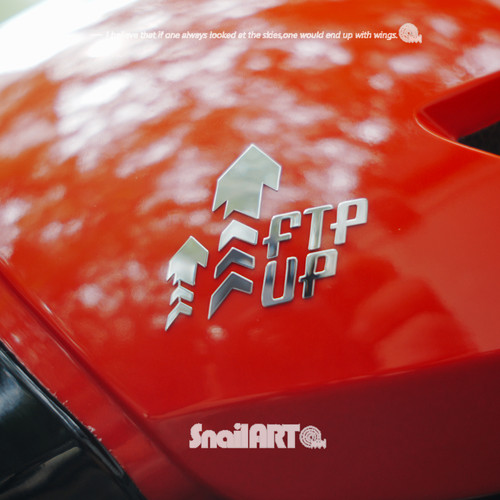 SN蜗牛FTP UP涨功率公路车自行车车架车把头盔创意文字立体金属贴