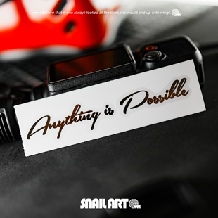 一切皆有可能励志英文金属贴纸个性高级感手机电脑头盔吉他车贴饰