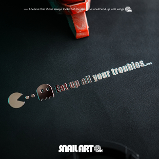 吃豆豆搞笑电玩游戏金属贴纸高级感个性创意笔记本电脑机箱车贴饰