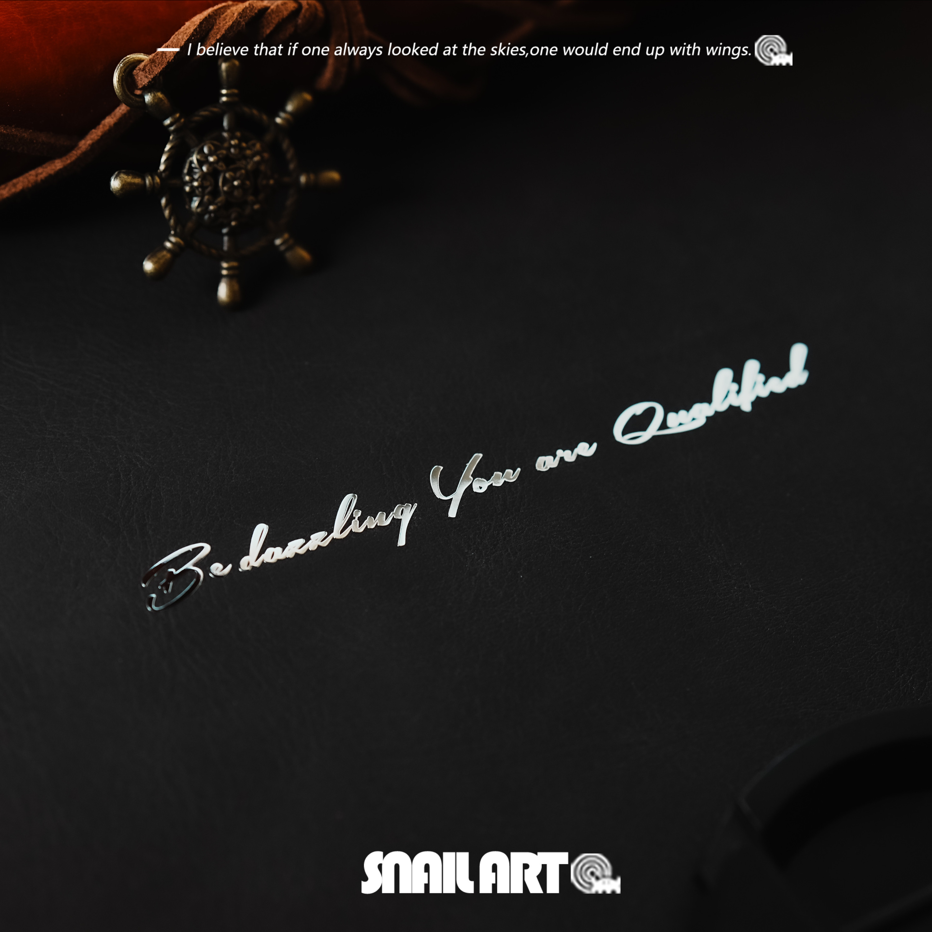 闪耀一点你有资格英文金属贴纸个性创意笔记本电脑吉他细节装饰贴