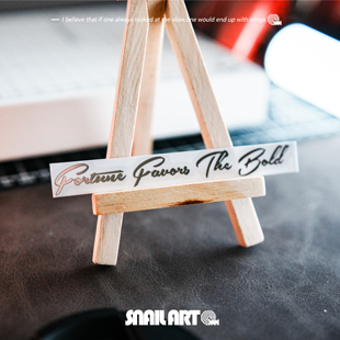 bold金属贴纸手写立体英文细节贴饰 the 勇者天佑fortune favors