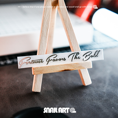 勇者天佑fortune favors the bold金属贴纸手写立体英文细节贴饰