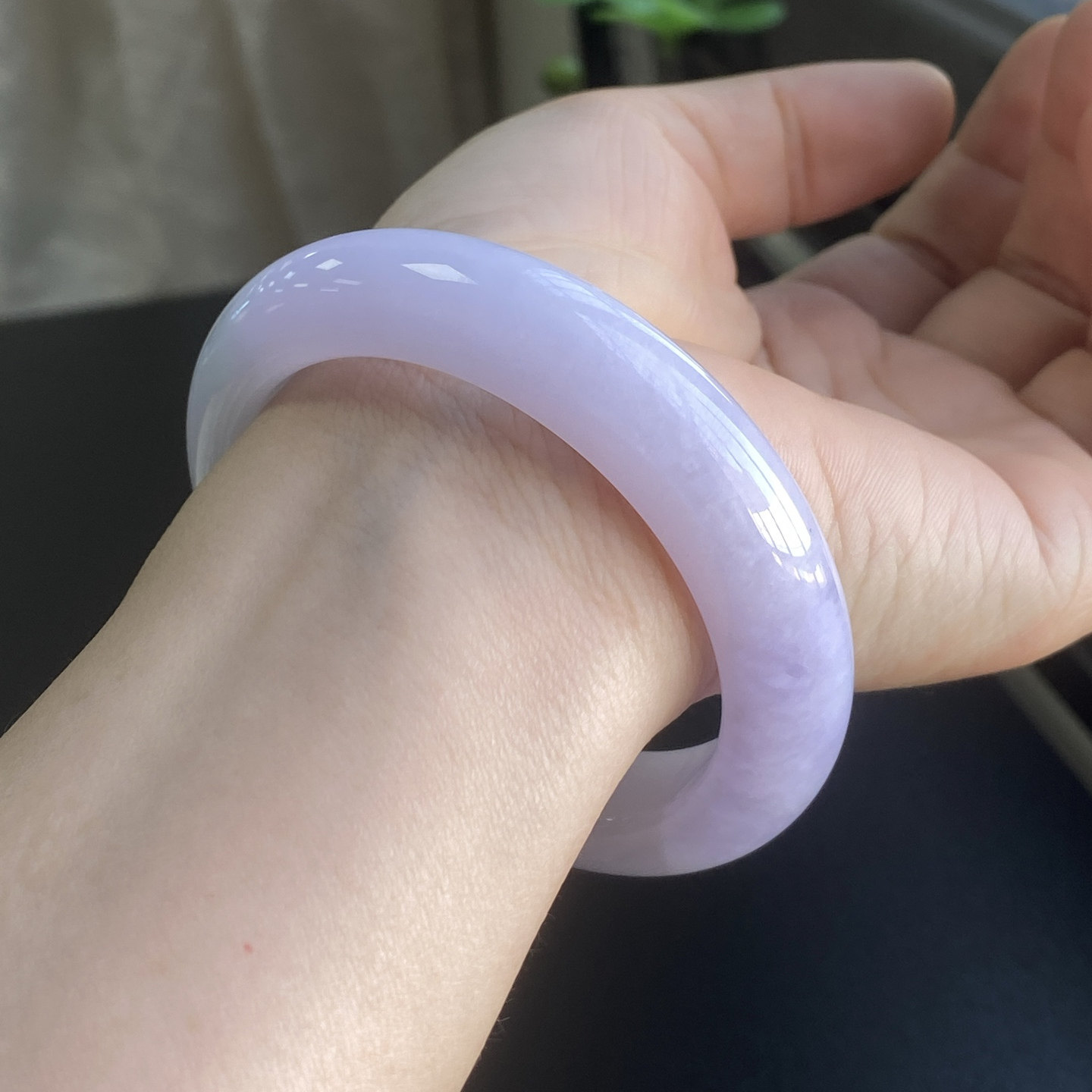 泗隆珠宝-缅甸天然A货翡翠手镯玉石玉器镯子 紫罗兰手镯53小圈口