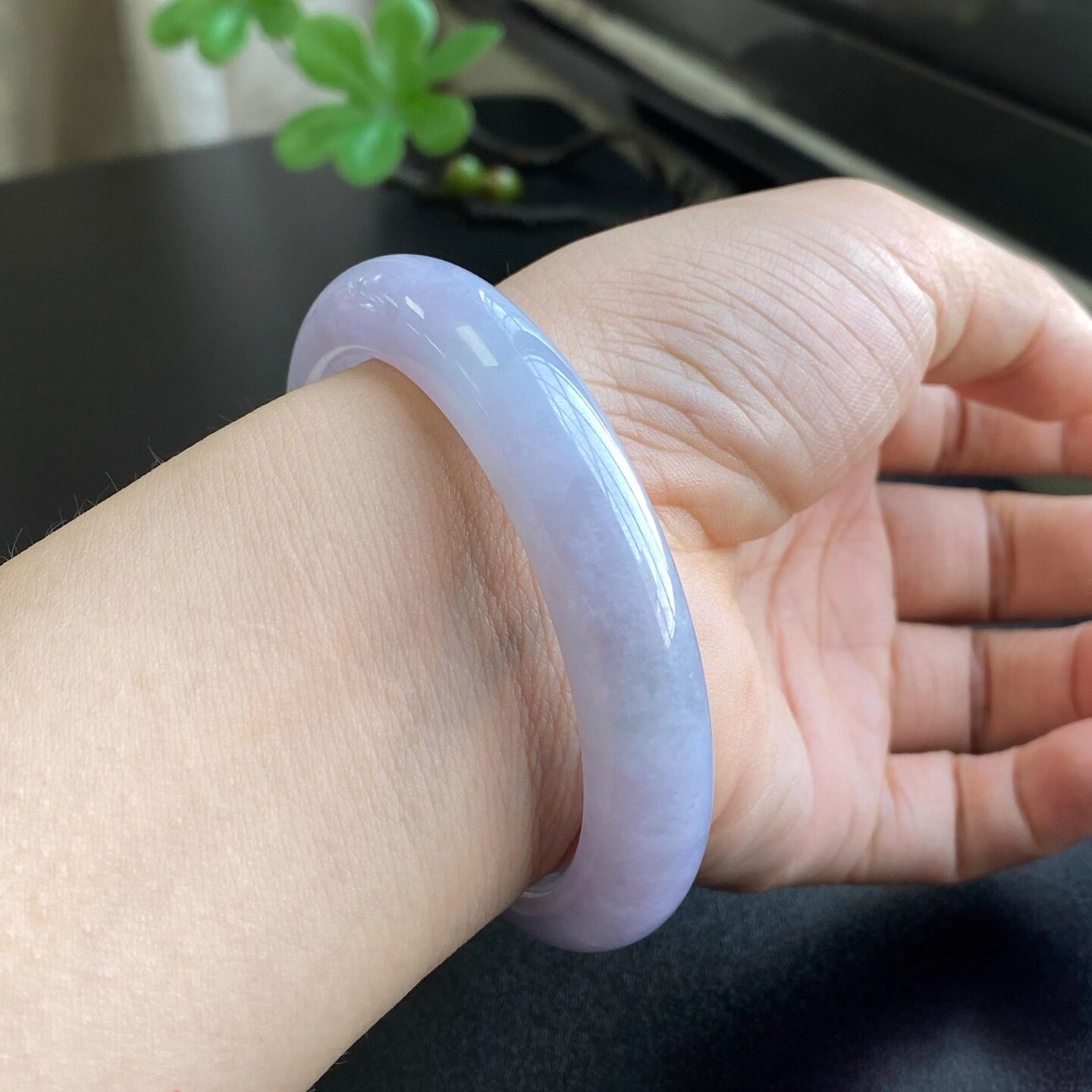 泗隆珠宝-缅甸天然A货翡翠手镯玉石玉器镯子 糯冰紫罗兰翡翠手镯