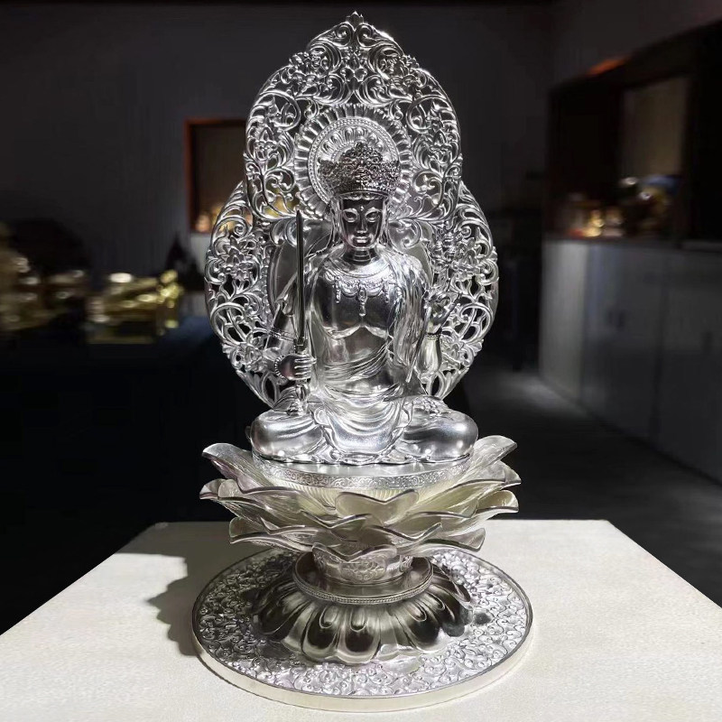 足银纯银999虚空菩萨佛像摆件居家收藏供奉可镀金厂家直销