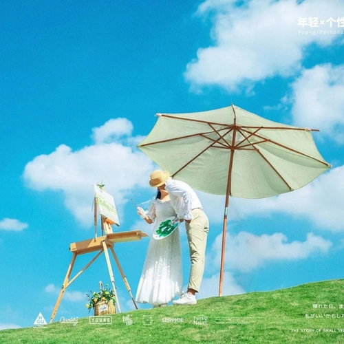 森系大伞旅拍婚纱时尚创意摄影