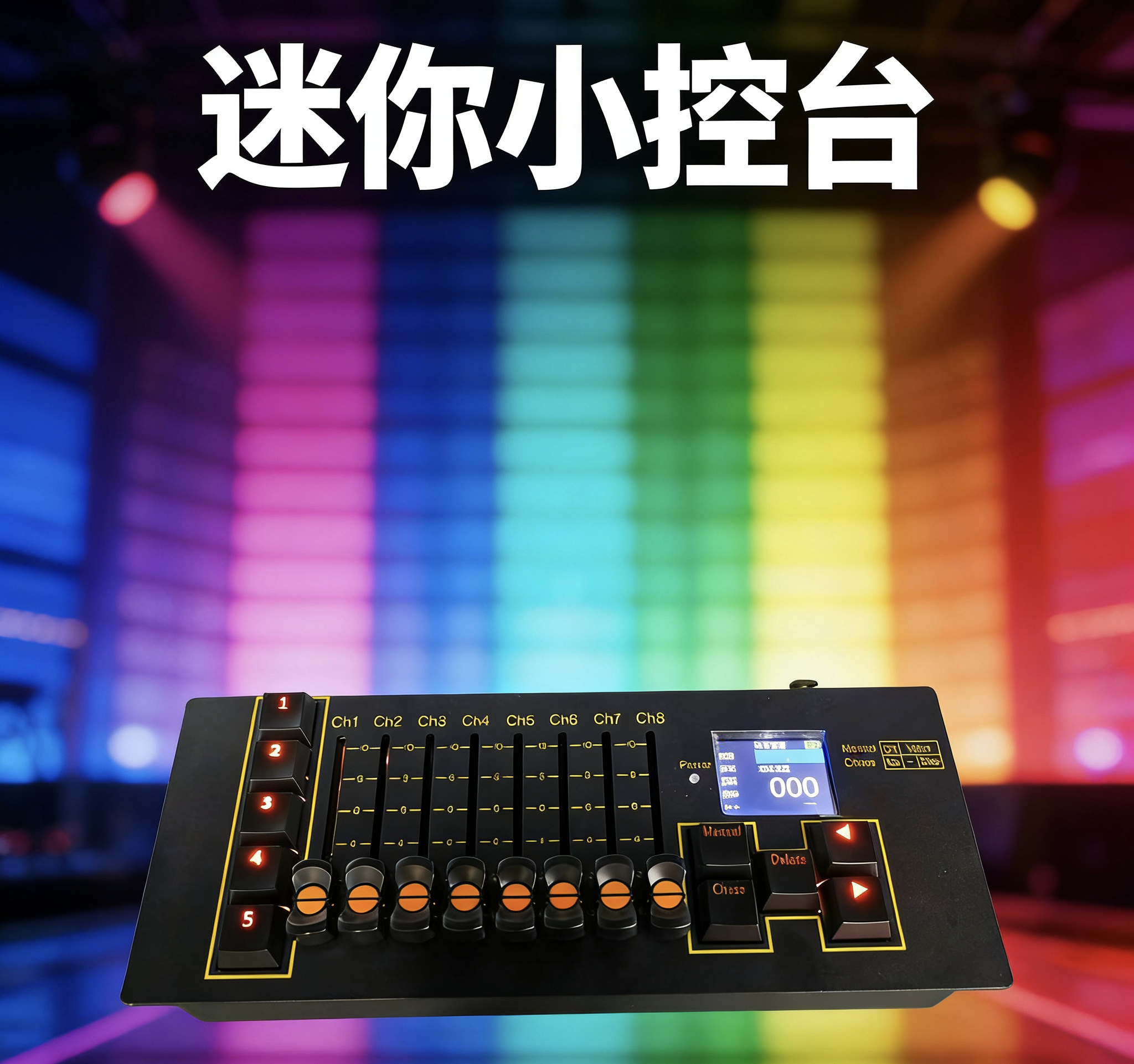 DMX512简易小控台 蓄电池可编程控制器 帕灯面光光束激光切割控台