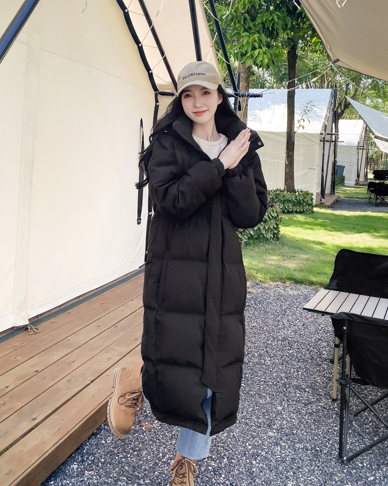 中戏羽绒服黑色超长款过膝加厚宽松白鸭绒男女新款反季艺考校服