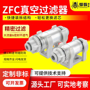 真空过滤器管道型ZFC100 04B 06B 08B负压滤芯大流量替SMC ZFC200