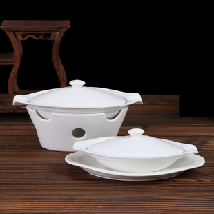 蜡烛加热炖盅小米海参粥盛器芒果盅燕窝鱼翅鲍鱼海参盅带盖陶瓷盘