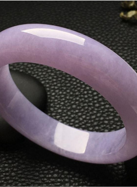 正宗紫罗兰翡翠手镯缅甸老坑贵妃冰种玉手镯女款玉器翡翠飘花