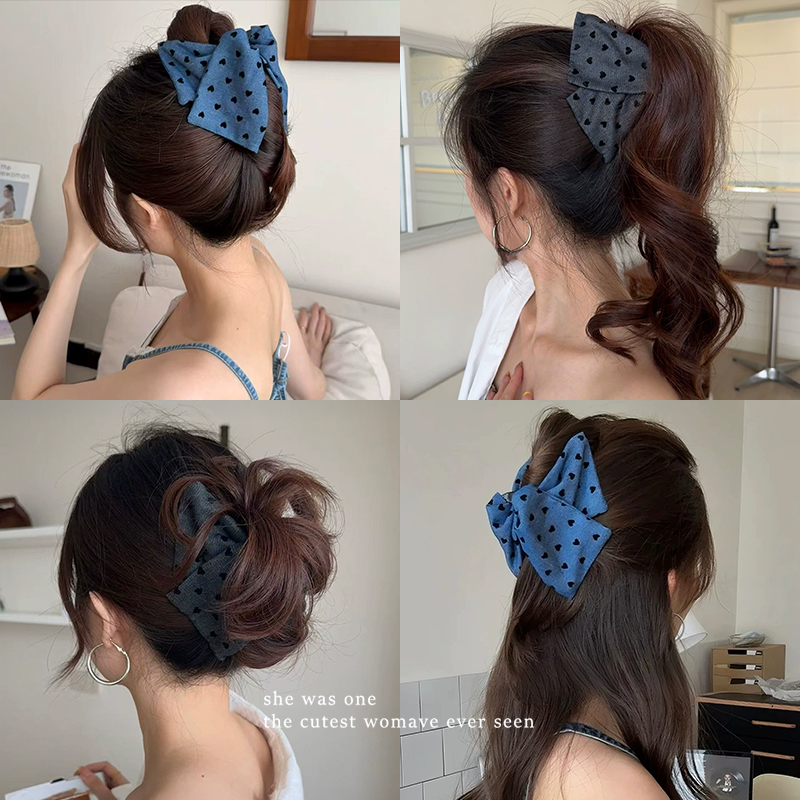 牛仔爱心三角夹夹得紧不易掉