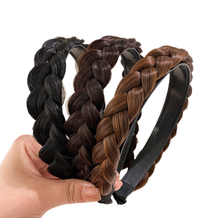 鱼骨辫假发发卡发箍适合短发的头箍真发一体刘海女款2025新款头饰