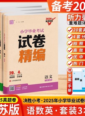 2026新版小学毕业考试试卷精编语文数学英语全3本江苏专用 六年级语数英专项训练小升初真题模拟试卷学生总复习必刷题试卷通城学典