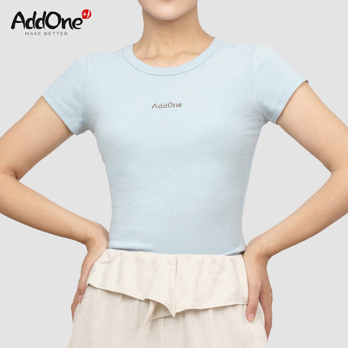 AddOne+1瑜伽运动休闲基础款圆领短袖修身型