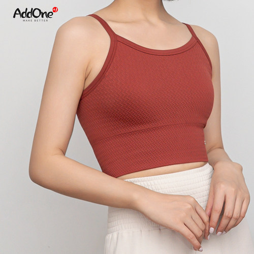 吊带短运动背心带胸垫