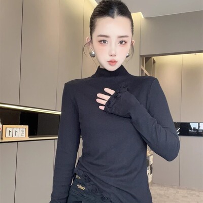 长袖T恤女2025新款秋纯色