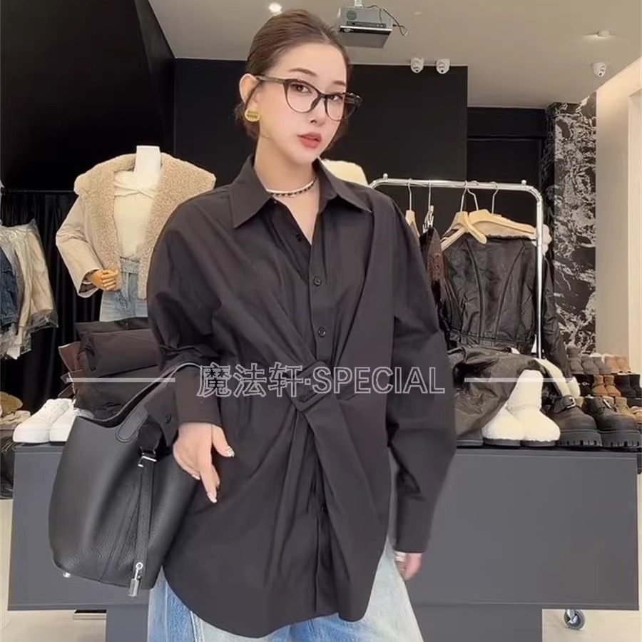 2025新款冬季宽松显瘦长袖衬衫