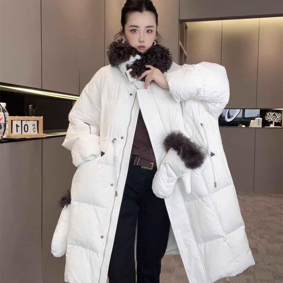 毛领长款羽绒服女新款冬季