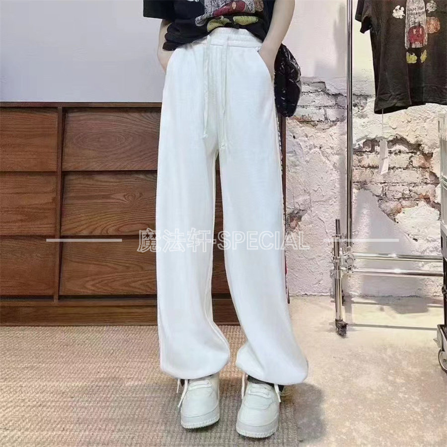 2025新款侧边字母高腰卫裤女